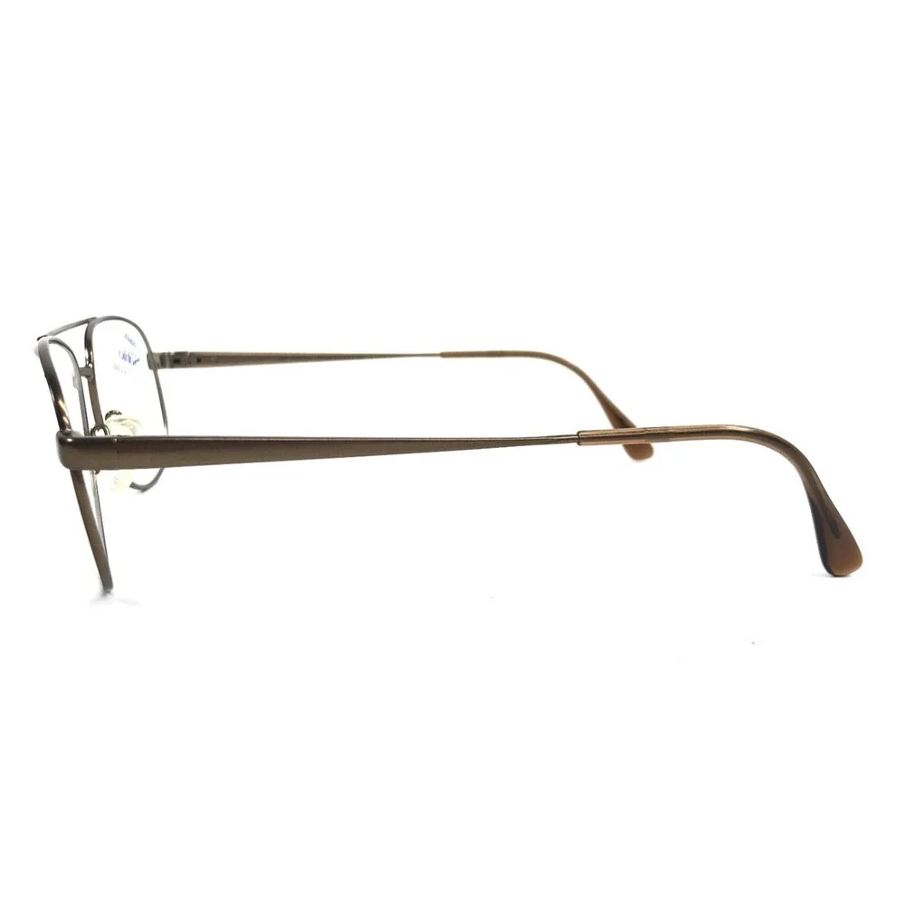 Safilo Eyeglasses Frames ELASTA 7115 7ZB Polished Brown Pilot Wire Rim 56-18-145